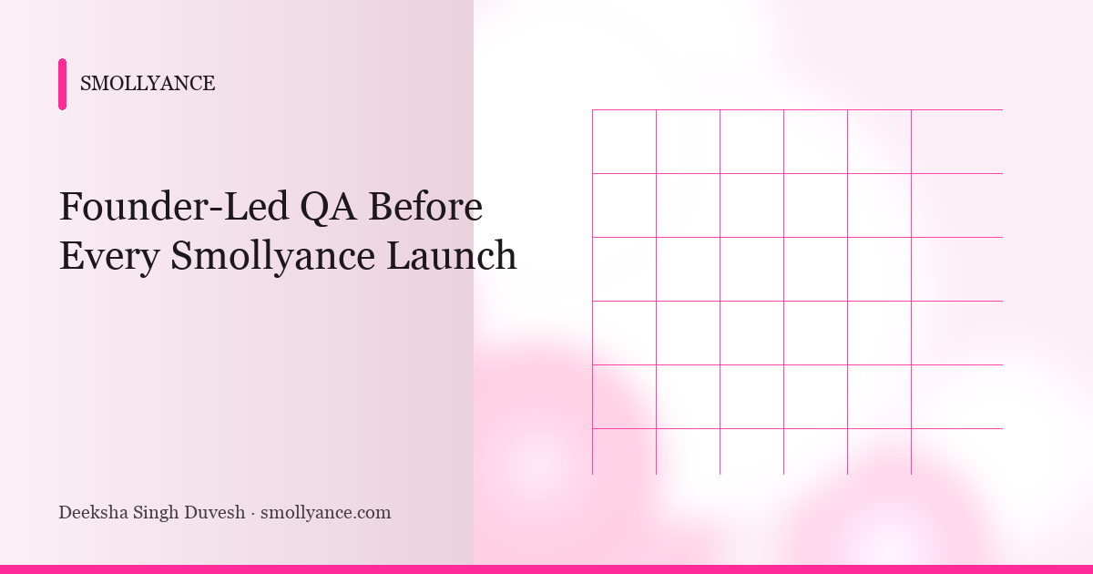 Founder-Led QA Before Every Smollyance Launch