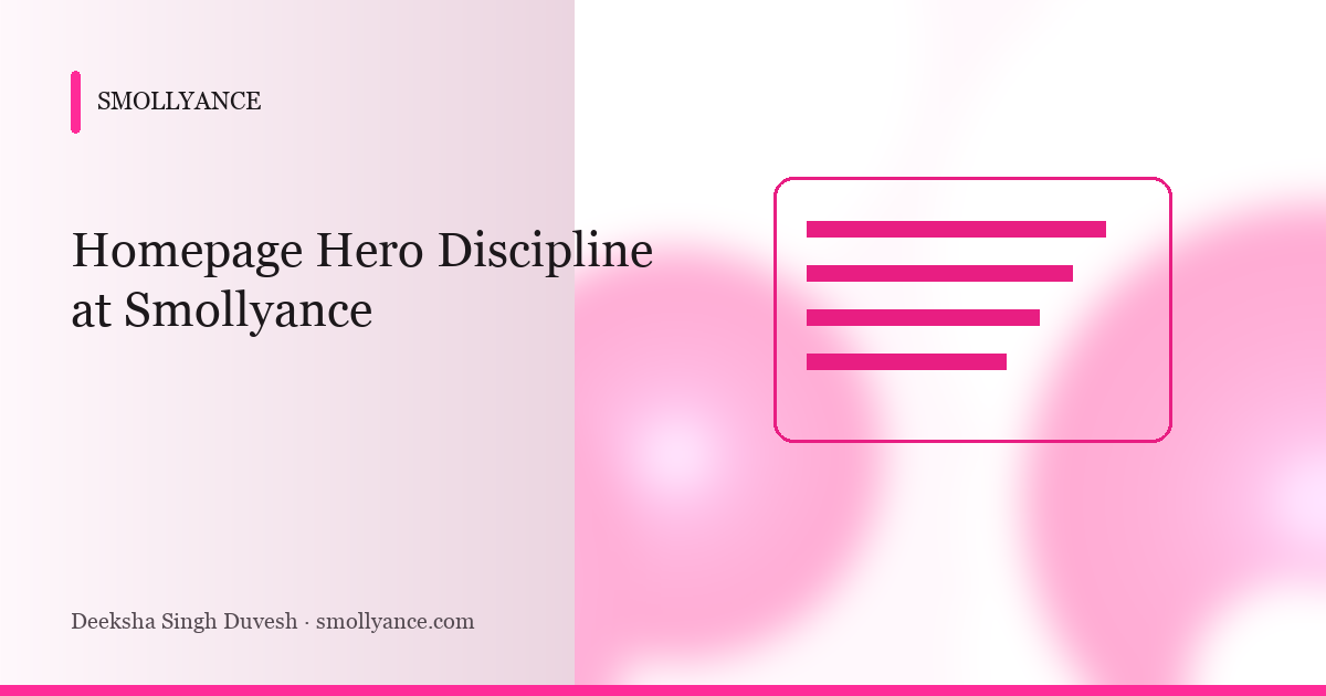 Homepage Hero Discipline at Smollyance