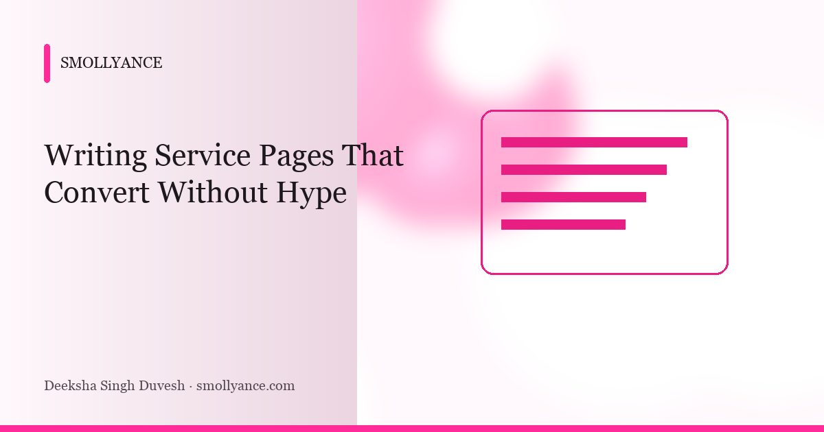 Writing Service Pages That Convert Without Hype